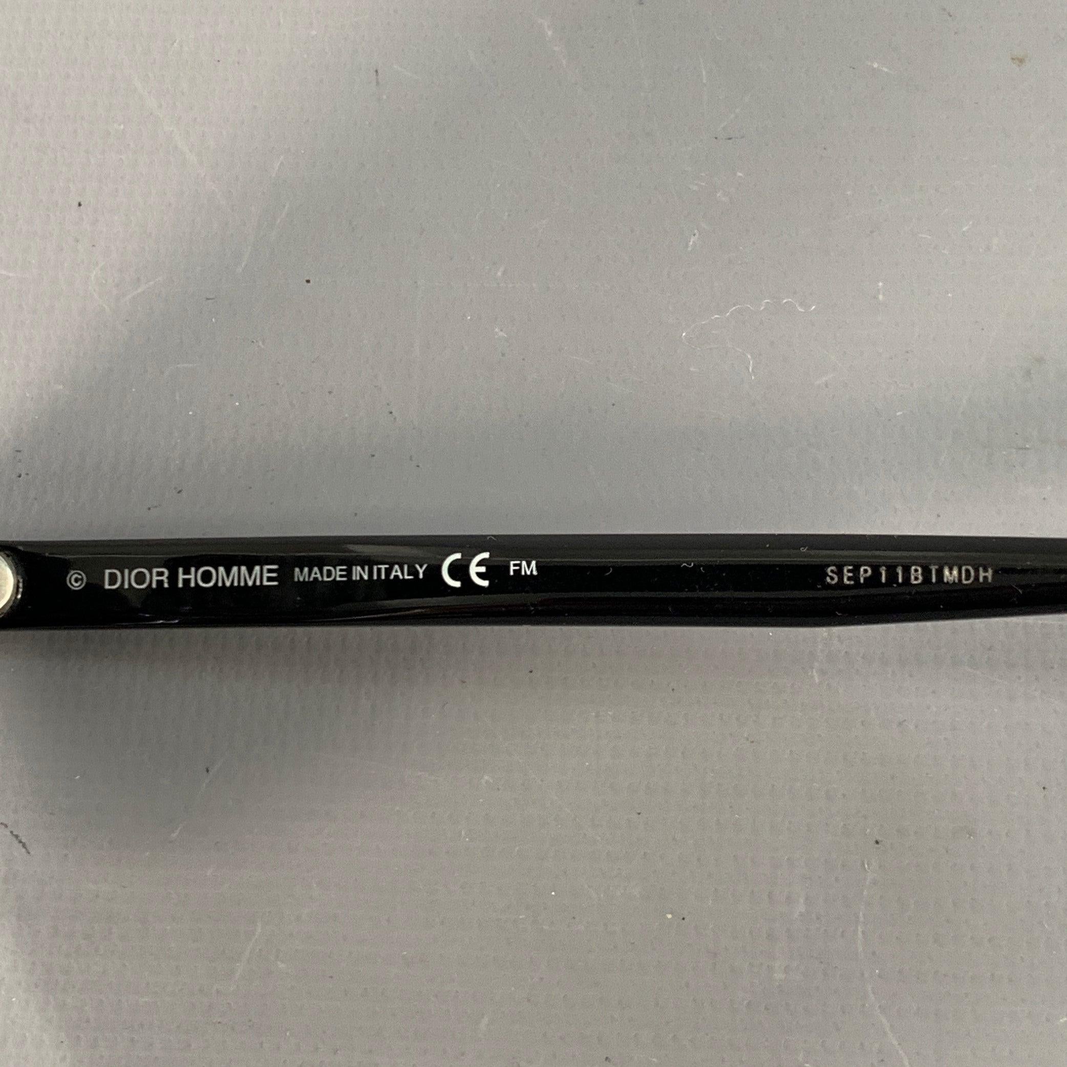 DIOR HOMME Lunettes de soleil aviateur en acétate argenté marine Pour hommes en vente