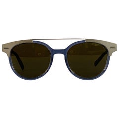 DIOR HOMME Navy Silver Acetate Aviator Sunglasses