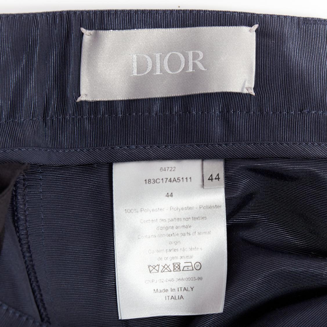 DIOR Homme pantaloni cargo a gamba dritta con tasca da carpentiere argento e cerniera FR44 XS in vendita 3