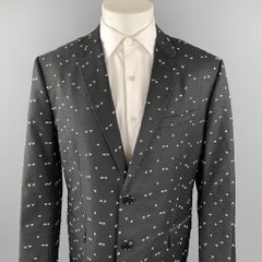 DIOR HOMME Pre-Fall 2017 Size 42 Black & White Textured Wool Sport Coat