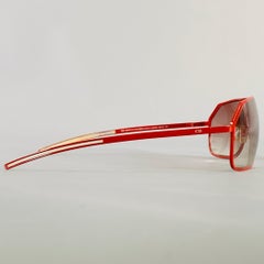DIOR HOMME Red Metal Pilot Sunglasses