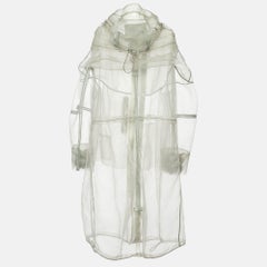 Dior Homme Sage Green Sheer Tulle Hooded Long  Jacket M