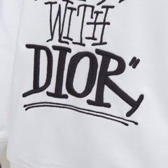 DIOR HOMME Shawn Stussy 2020 Runway Shock The World logo embroidered hoodie XXS
