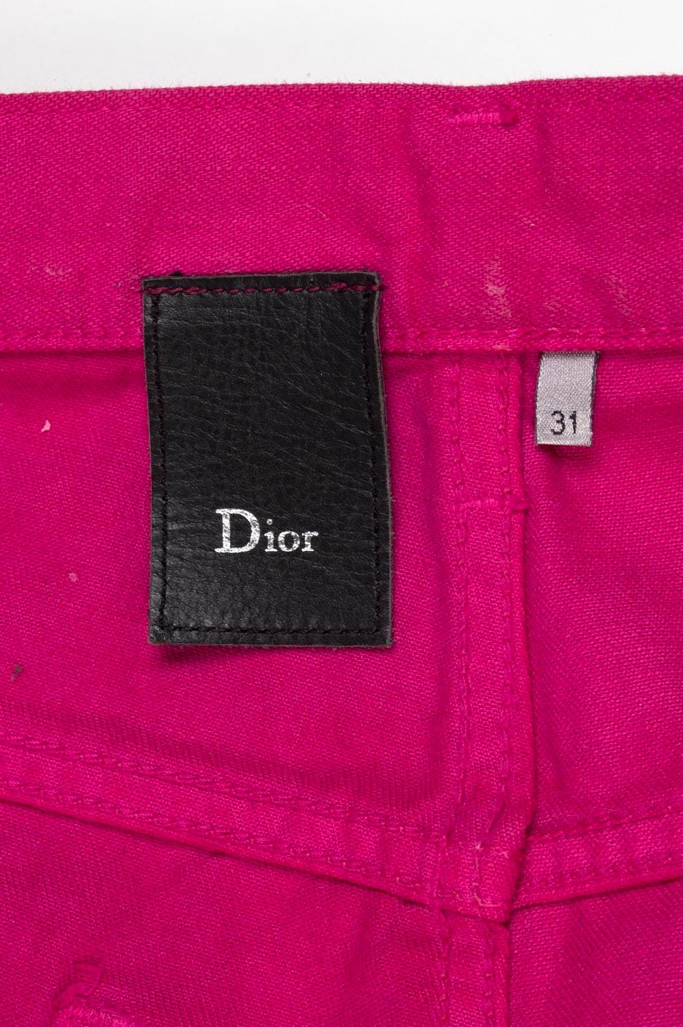 Dior Homme glänzende Glitter-Herren-Jeans Größe 31W (Pink) im Angebot