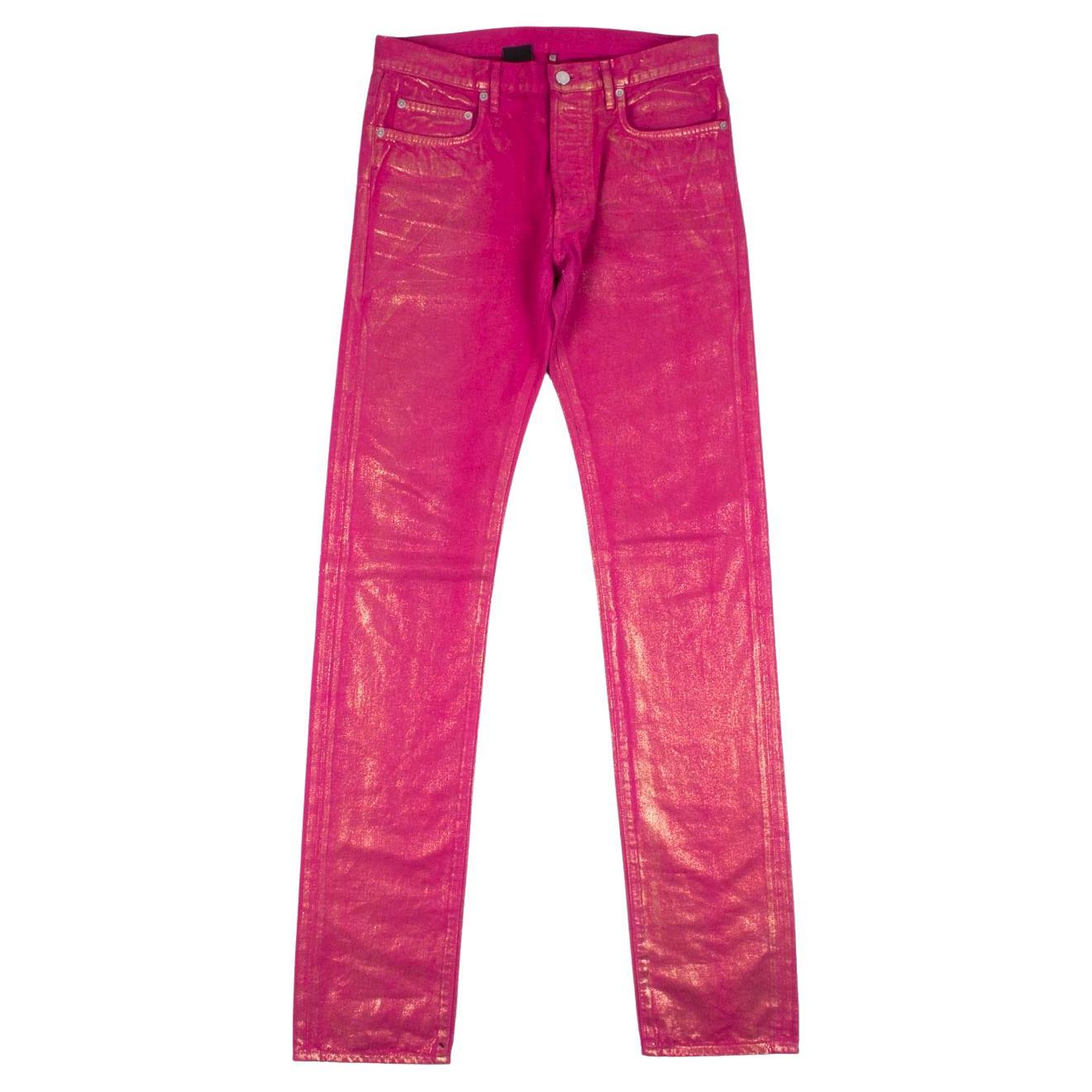 Dior Homme glänzende Glitter-Herren-Jeans Größe 31W im Angebot