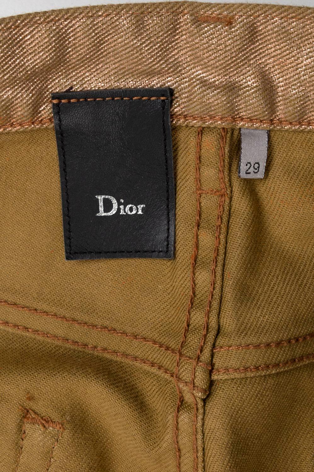 Brown Dior Homme Shiny Glitter Men Jeans Size W29 For Sale