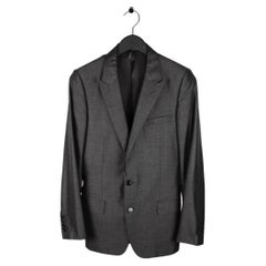 Dior Homme Shiny Silver Grey Suit Wool Silk Jacket Pants Men Size 48 (Medium)