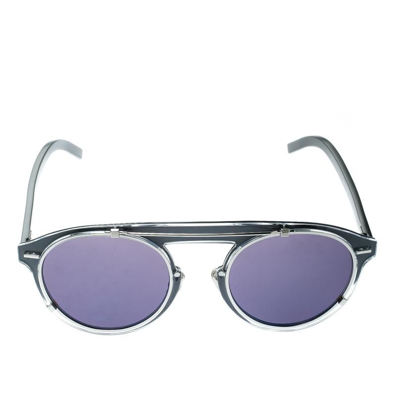 Don't limit your fashion sense to just your clothes and shoes but let your accessories also help you make the right style statement. Choose creations like these sunglasses from Dior Homme to do just that for you. Set in a rounded frame, this pair is