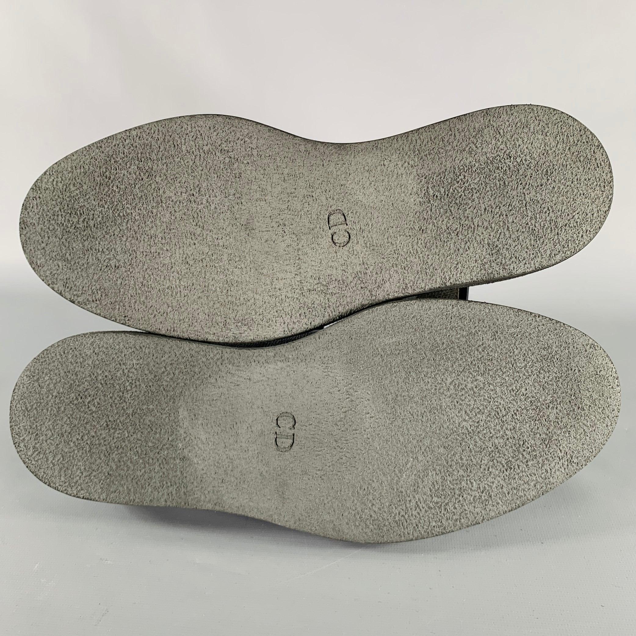 DIOR HOMME Taille 10 Chaussures à lacets Creeper en cuir noir Pour hommes en vente