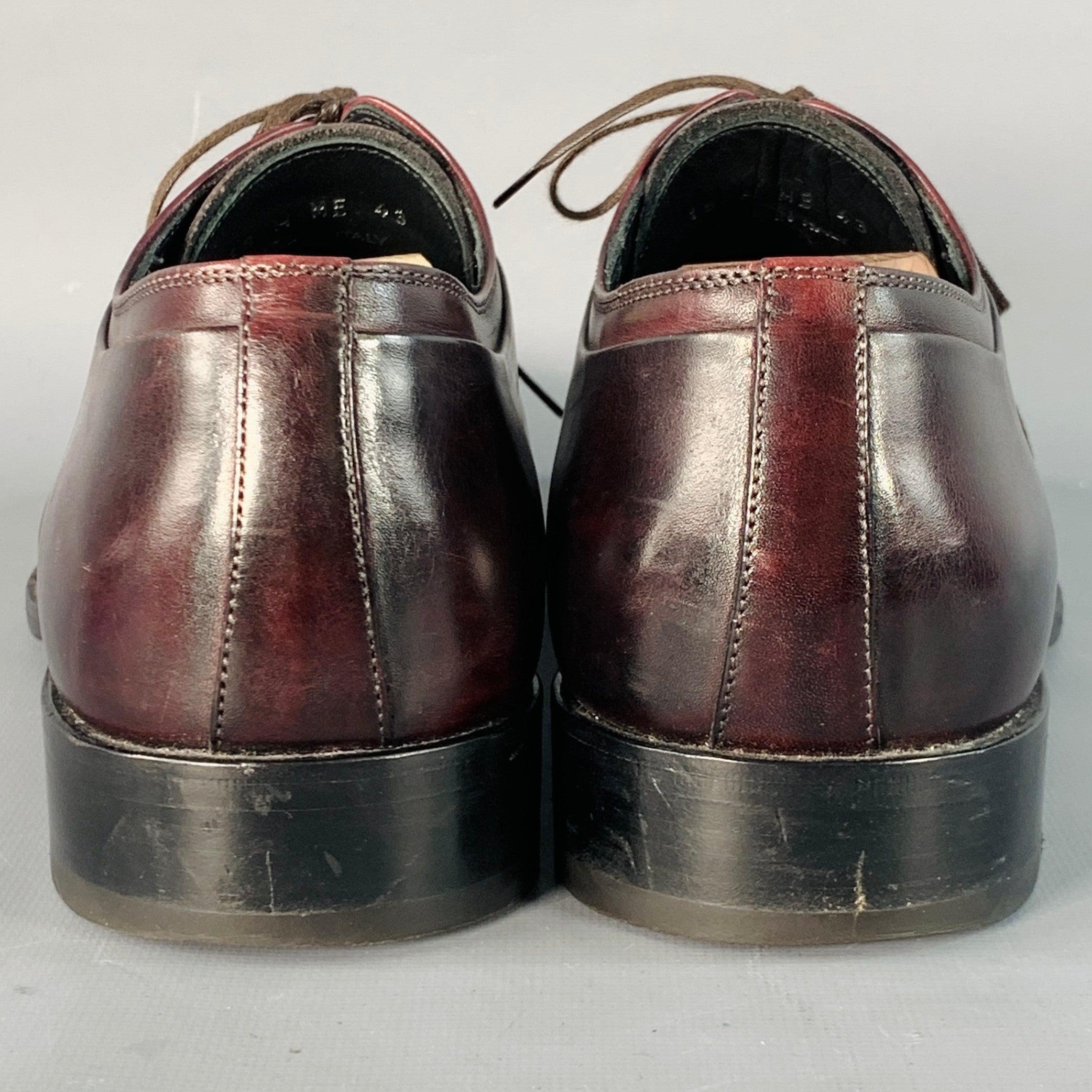 Noir DIOR HOMME Taille 10 Chaussures à lacets Derby en cuir marron en vente