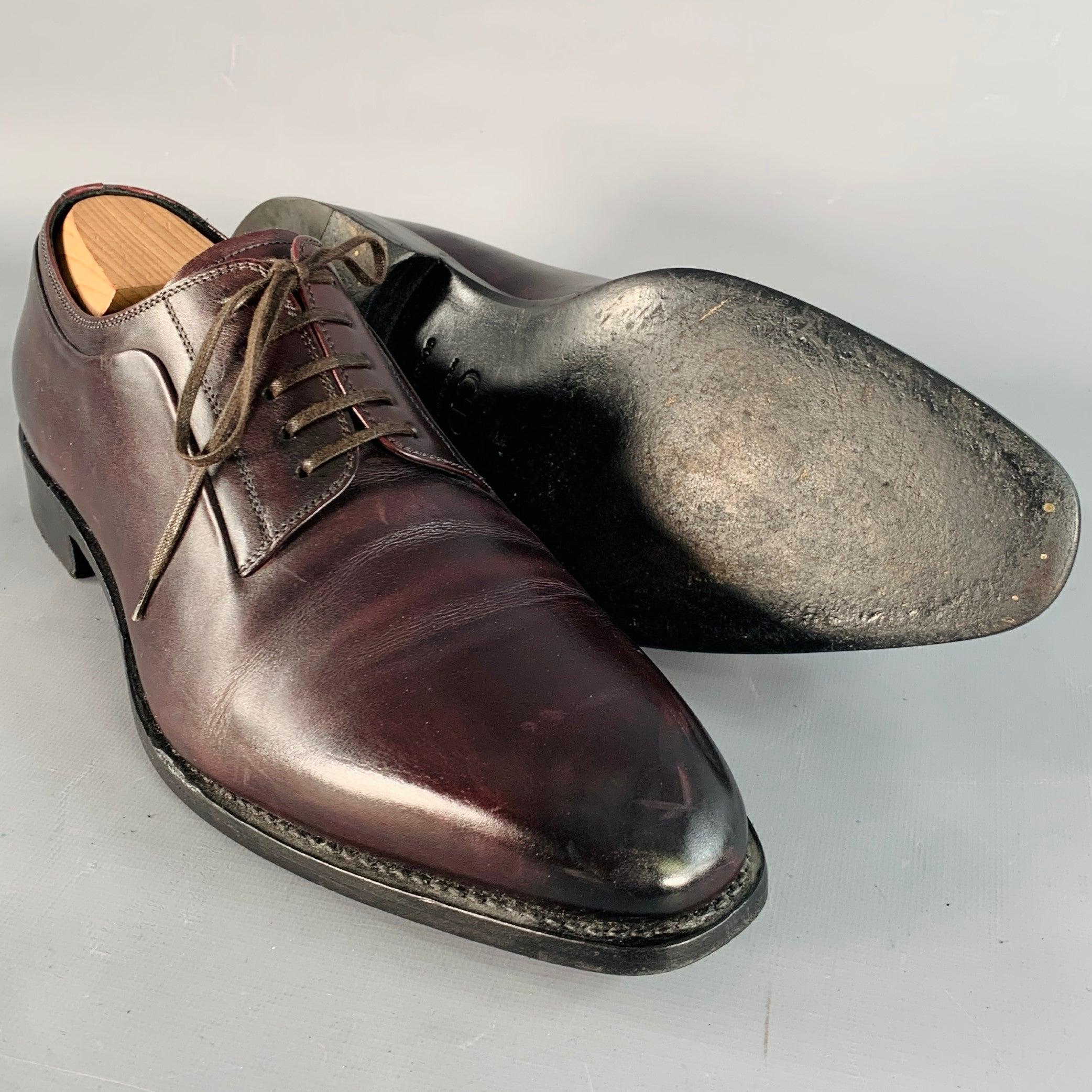 DIOR HOMME Taille 10 Chaussures à lacets Derby en cuir marron Pour hommes en vente