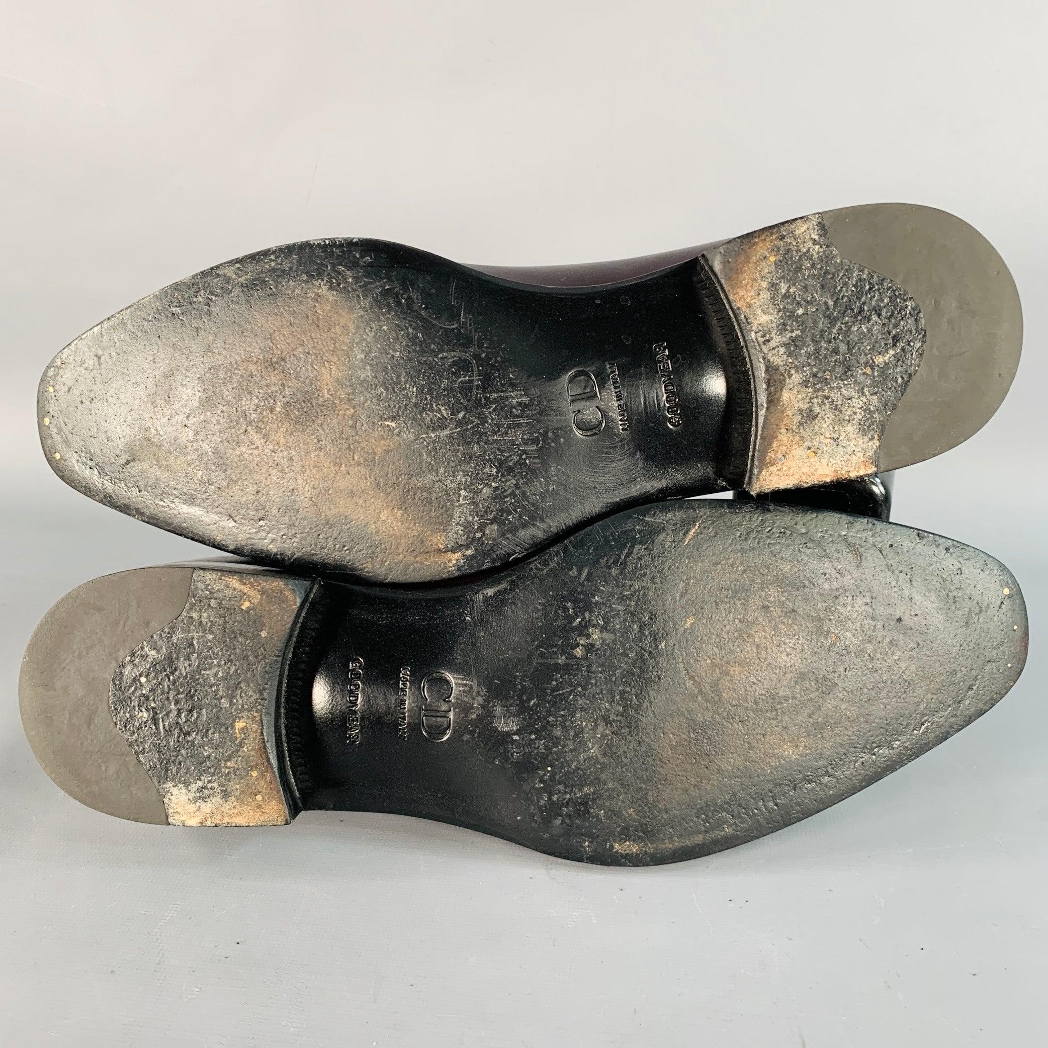 DIOR HOMME Taille 10 Chaussures à lacets Derby en cuir marron en vente 1