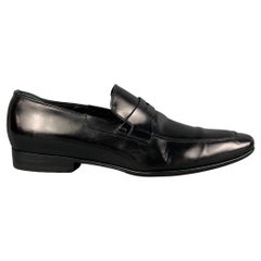 DIOR HOMME Size 10.5 Black Leather Penny Loafers