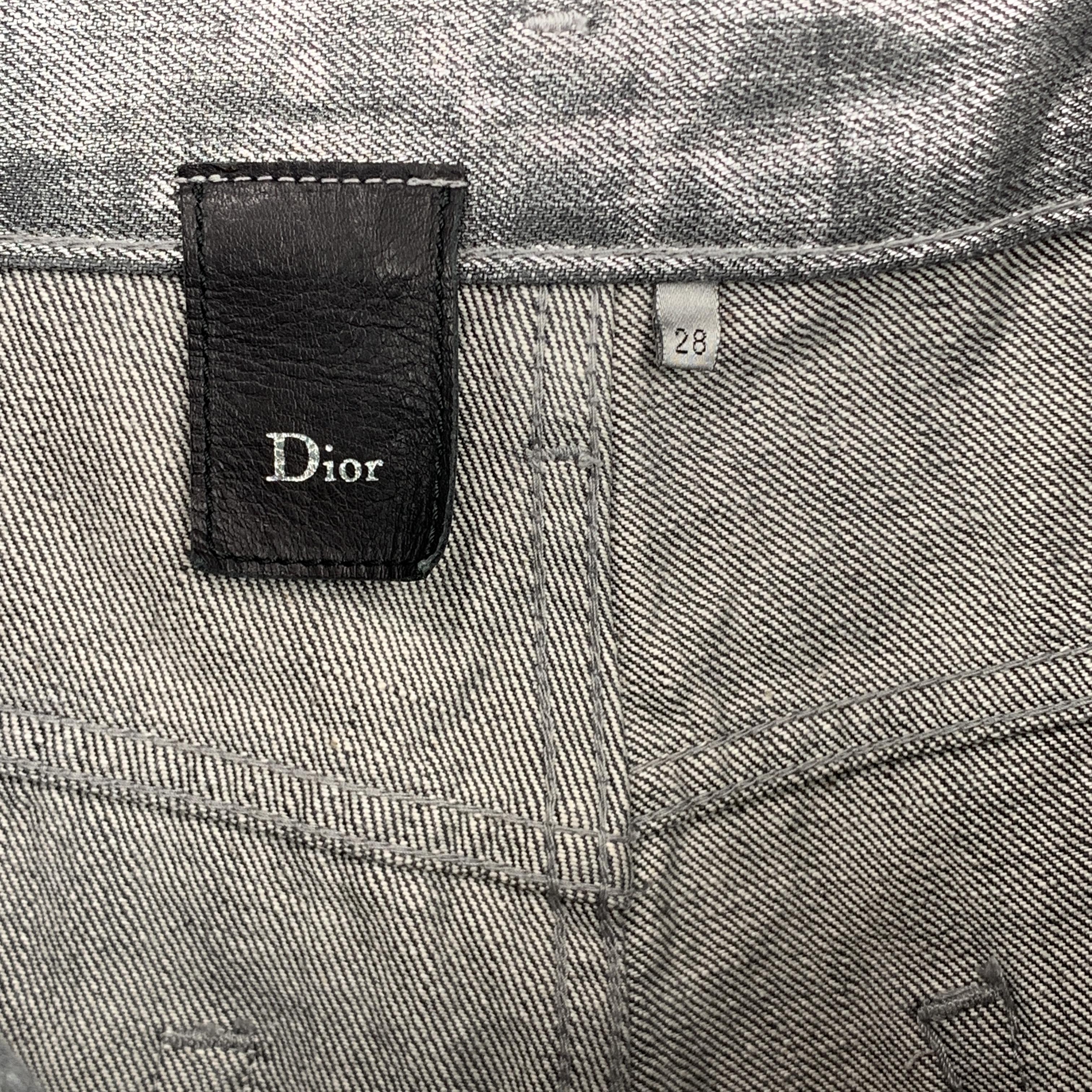 metallic denim jeans