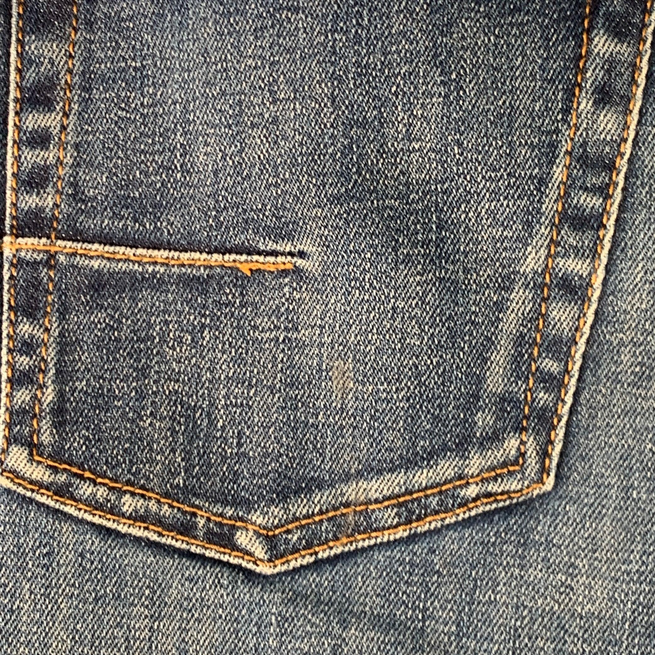 De los hombres DIOR HOMME Talla 30 Azul Contraste Puntada Mezcla Algodón Sarga Vaqueros Rectos Slim en venta