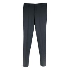 DIOR HOMME Size 30 Navy Virgin Wool Flat Front Dress Pants