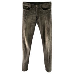 DIOR HOMME Size 31 Grey Wash Cotton Skinny Fit Jeans