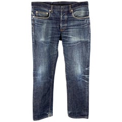 DIOR HOMME Size 31 x 30 Indigo Wash Denim Button Fly Jeans