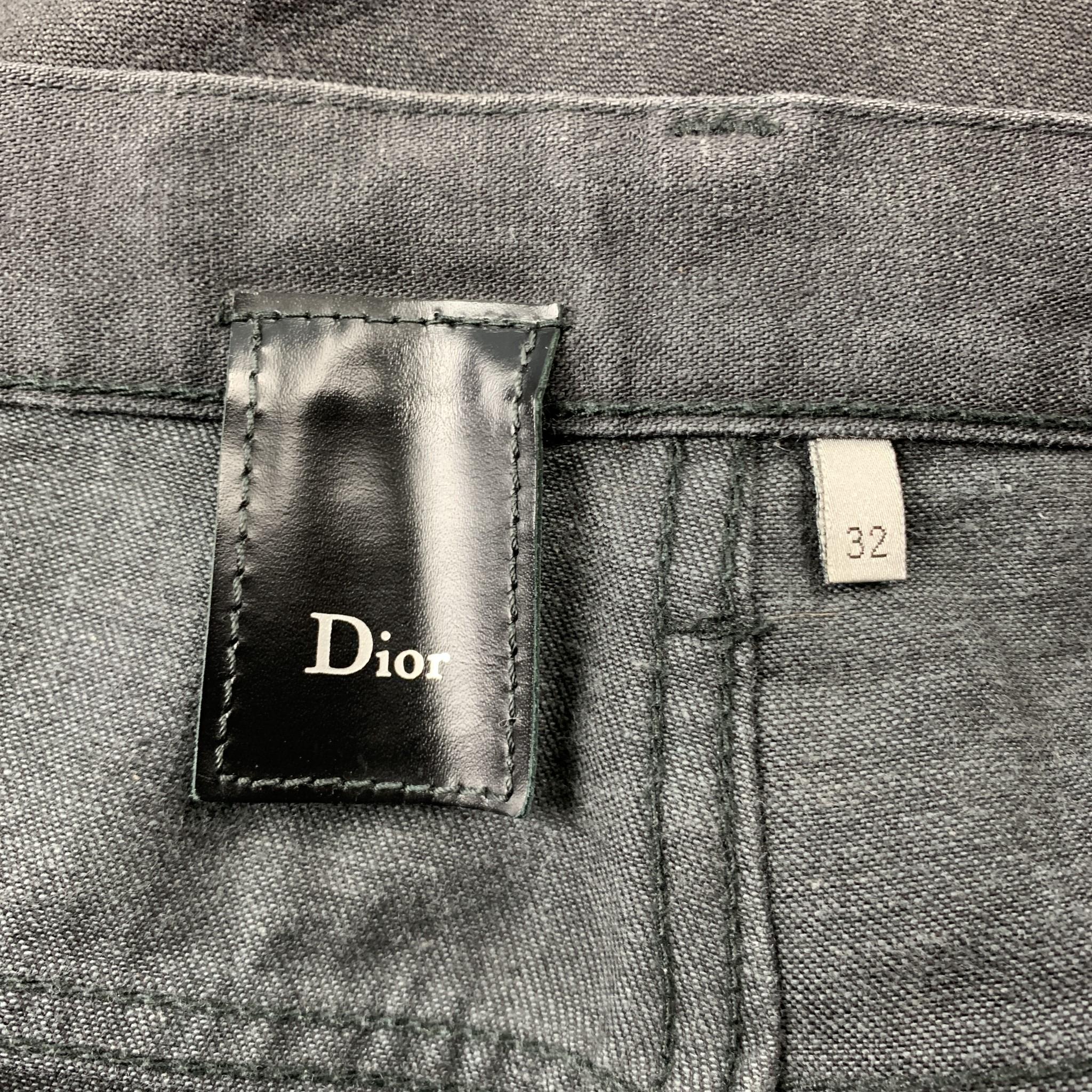 DIOR HOMME Size 32 Black Wash Denim Button Fly Jeans In Good Condition In San Francisco, CA