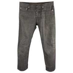 DIOR HOMME - Jean « Fly Jeans » en jean lavé noir à boutons, taille 32