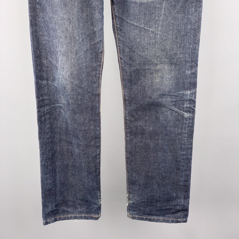 DIOR HOMME Size 32 x 31 Indigo Wash Denim Button Fly Jeans at 1stDibs ...