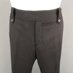 DIOR HOMME Größe 34 Schwarz Solid Wool Blend 32 Zip Fly Dress Pants