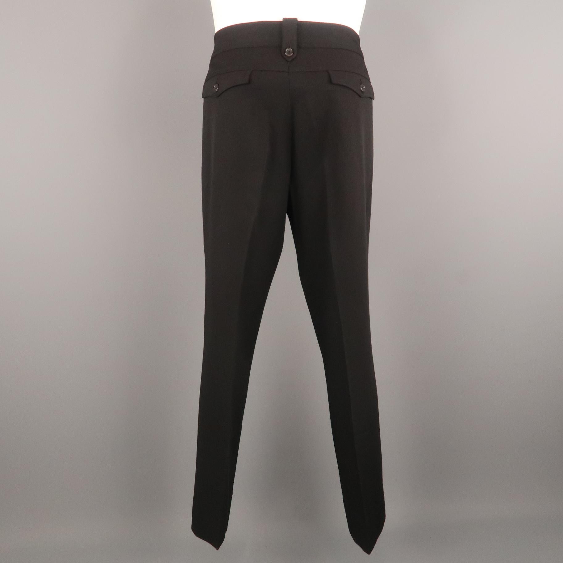 Women's or Men's DIOR HOMME Size 34 Black Solid Wool Blend 32 Zip Fly Dress Pants