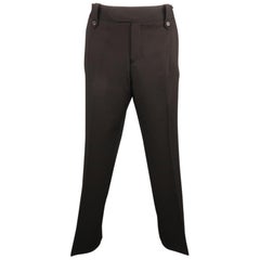 DIOR HOMME Größe 34 Schwarz Solid Wool Blend 32 Zip Fly Dress Pants