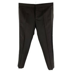 DIOR HOMME Size 36 Black Wool / Mohair Tuxedo Dress Pants