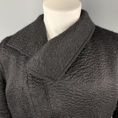DIOR HOMME Size 38 Black Textured Mohair Blend Asymmetrical Collar Jacket