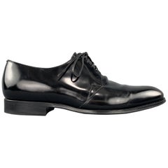 DIOR HOMME Taille 8 Chaussures derby noires à lacets en cuir:: pointues et habillées