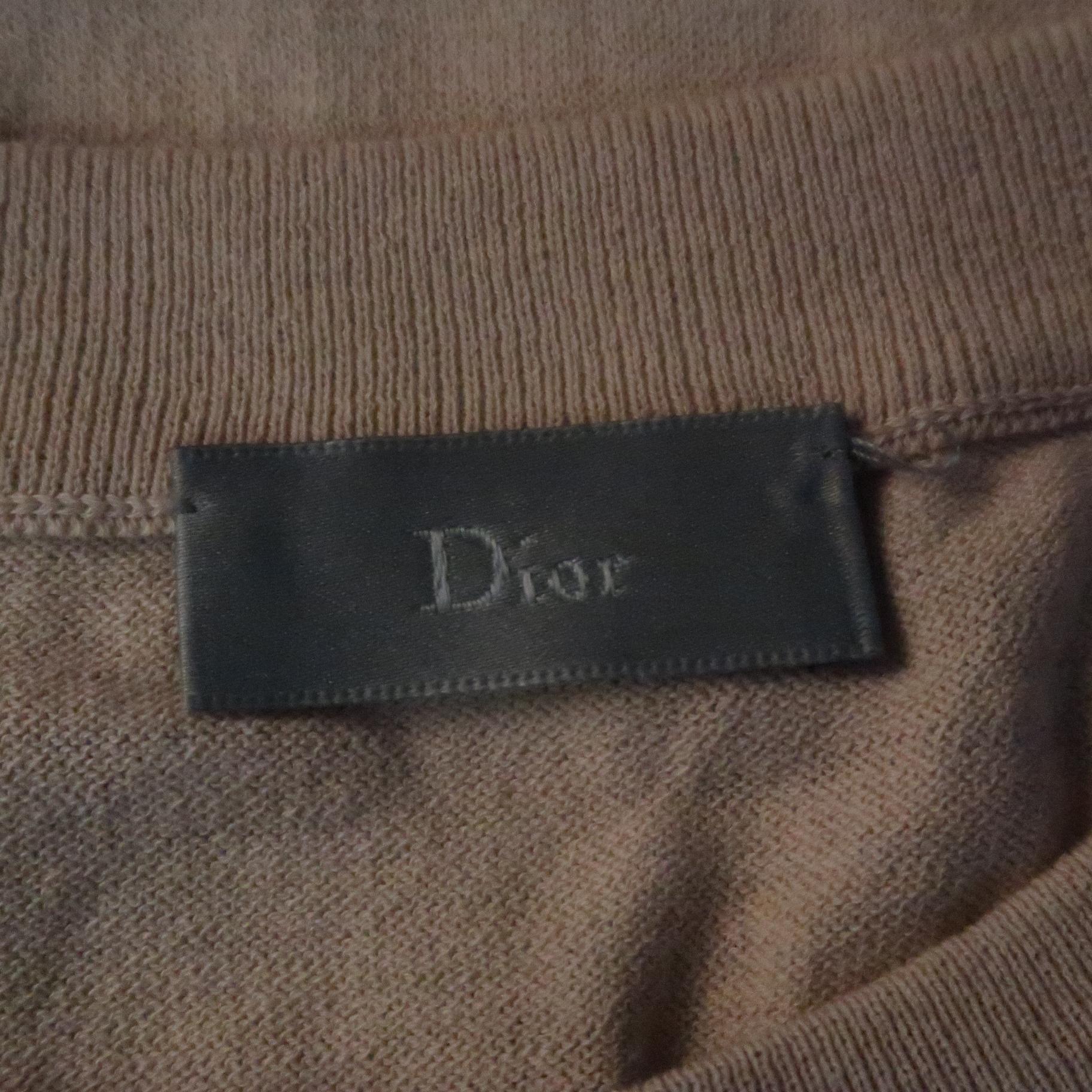 DIOR HOMME Size M Beige Wool Blend Knit Crew-Neck Vest Top In Excellent Condition In San Francisco, CA