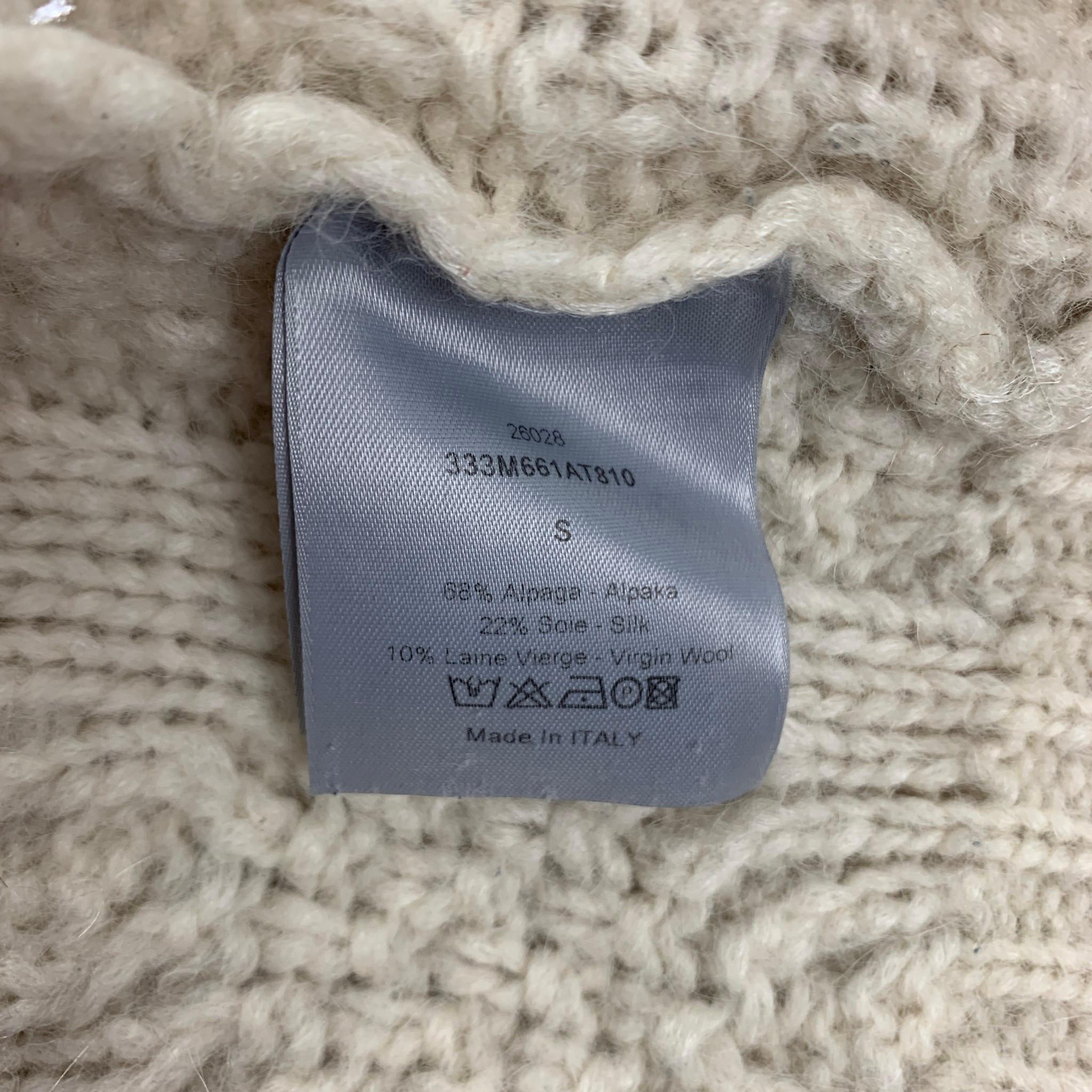 Men's DIOR HOMME Size S Cream Knit Alpaca Blend Turtleneck Sweater