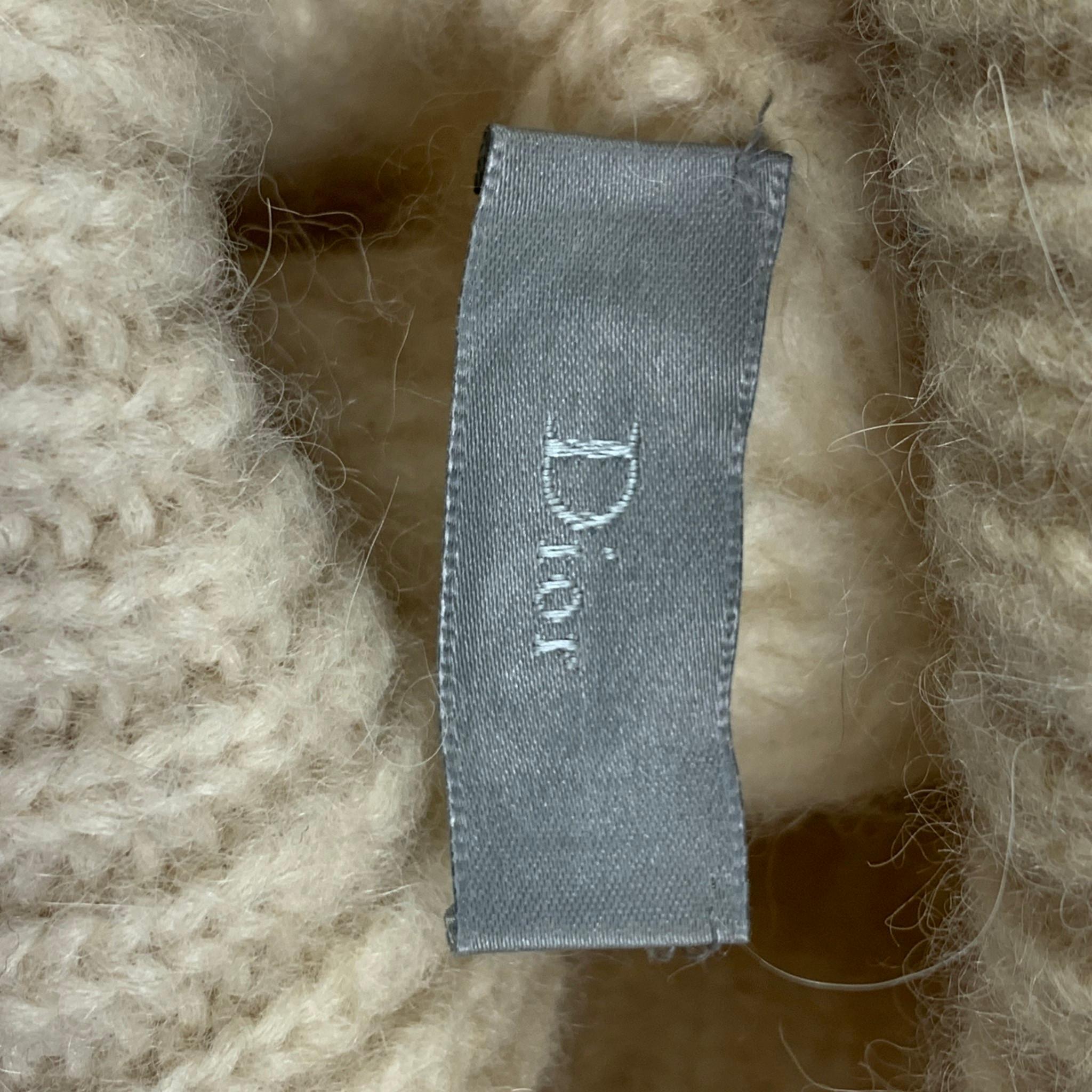DIOR HOMME Size S Cream Knit Alpaca Blend Turtleneck Sweater 1