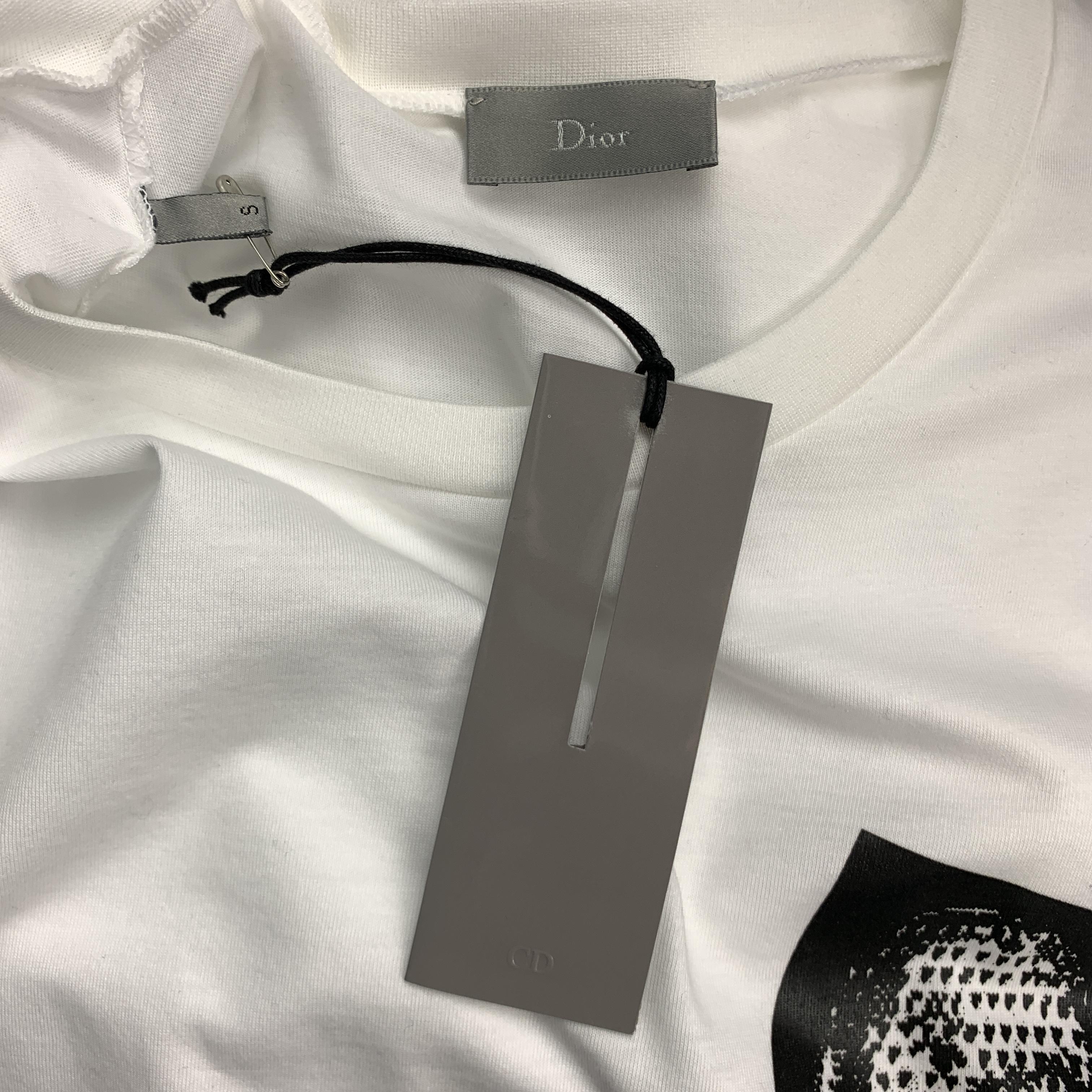 DIOR HOMME Size S White THEY SHOULD JUST LET US RAVE Graphic T-shirt In New Condition In San Francisco, CA