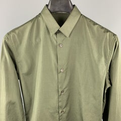 DIOR HOMME Size XS Olive Cotton Button Up Long Sleeve Shirt
