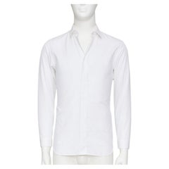 DIOR HOMME solid cotton bee embroidered logo concealed button down shirt EU37 XS