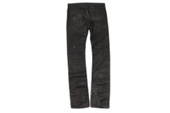 Dior Homme SS04 Strip Wax Denim Size 32x38 Black Distressed Jeans Hedi Thrashed