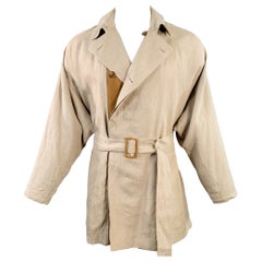 Used DIOR HOMME SS12 Size 34 Beige Linen Hidden Buttons Trenchcoat