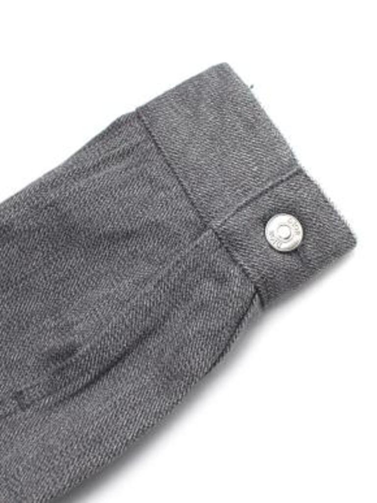 Dior Homme Star Embroidered Grey Denim Jacket For Sale 2