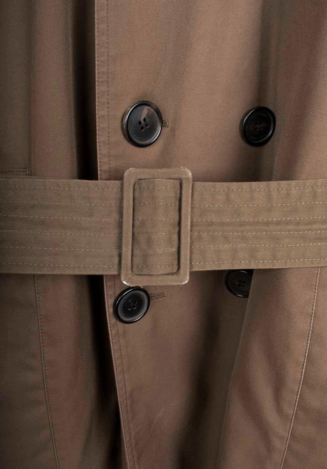 Marrone Dior Homme Trench by Hedi Slimane Uomo Cappotto Taglia IT46/M, S1370 in vendita