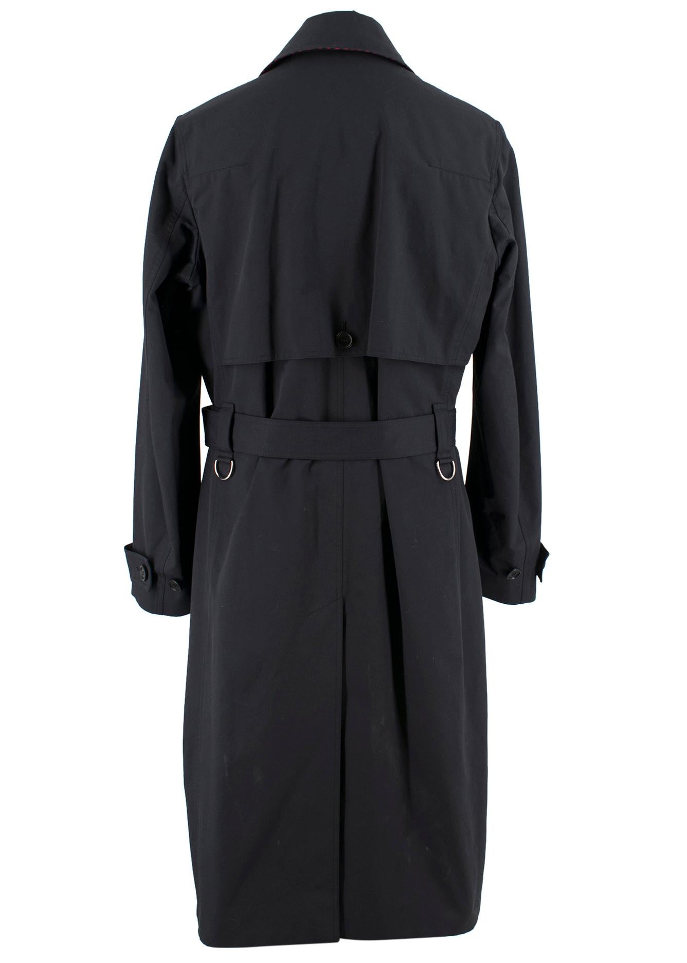 Dior Homme Virgin Wool Black Trench Coat - Size Large UK 40 at 1stDibs