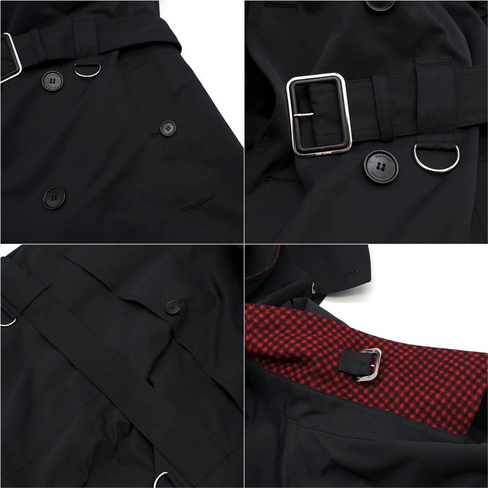 Dior Homme Virgin Wool Black Trench Coat UK 40 For Sale 3