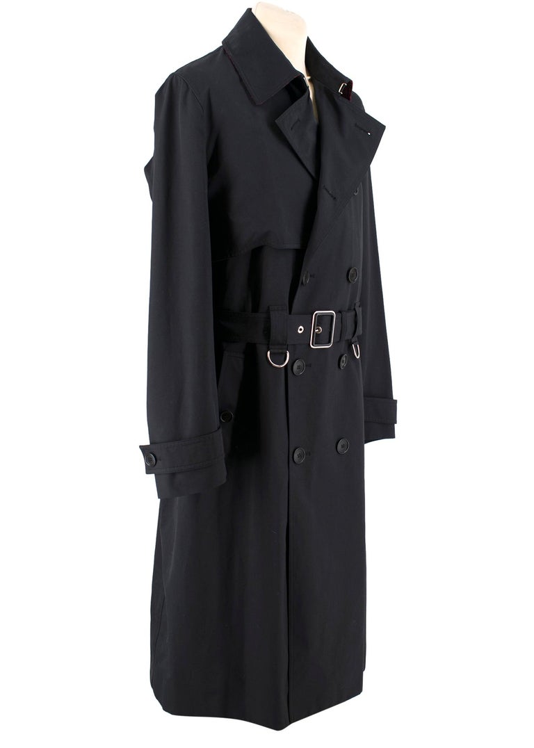 Dior Homme Virgin Wool Black Trench Coat UK 40 For Sale at 1stDibs dior homme trench coat black dior trench coat dior homme coat
