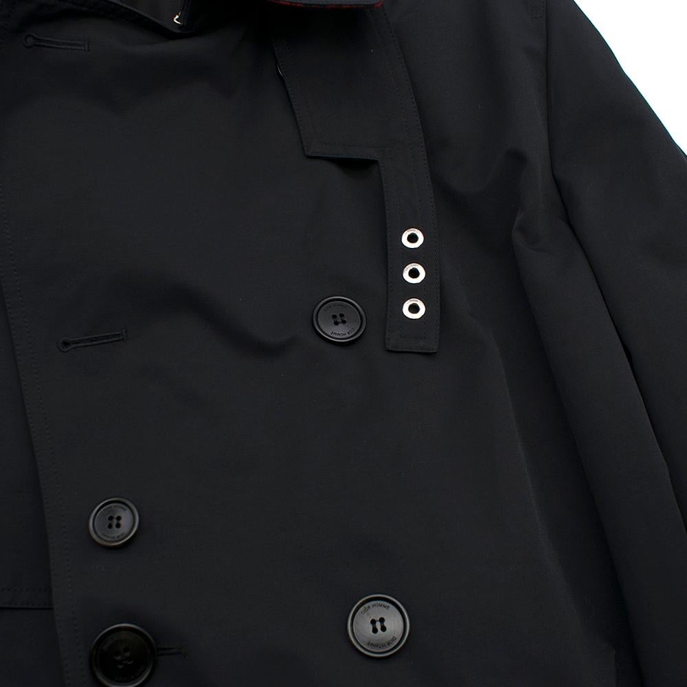 Dior Homme Virgin Wool Black Trench Coat UK 40 In Excellent Condition For Sale In London, GB