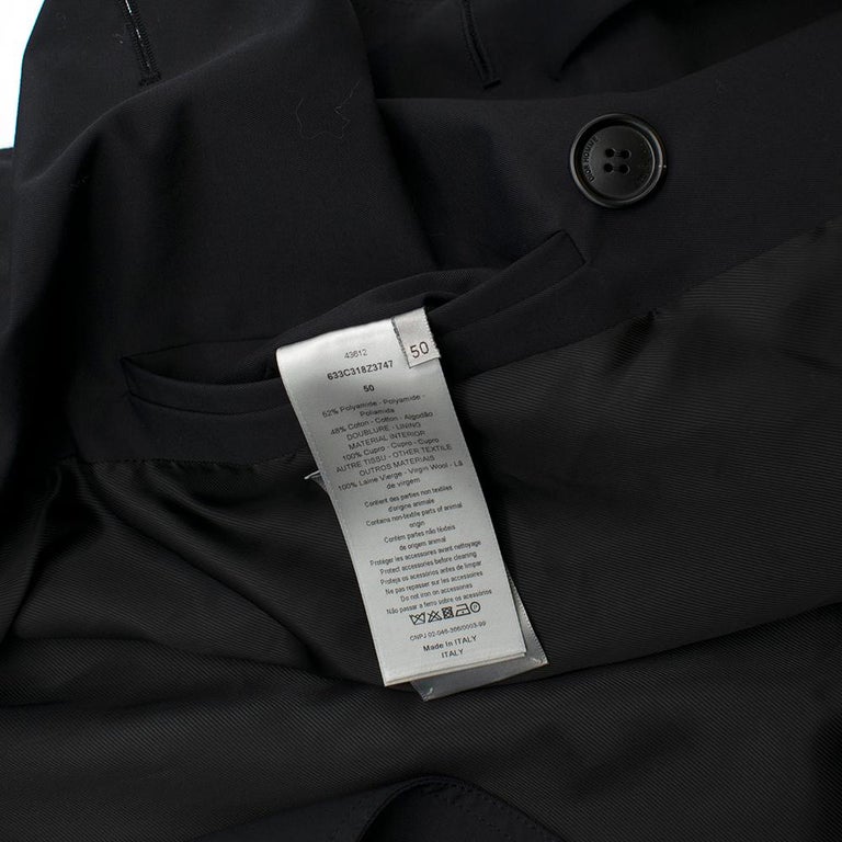 Dior Homme Virgin Wool Black Trench Coat UK 40 For Sale at 1stDibs ...