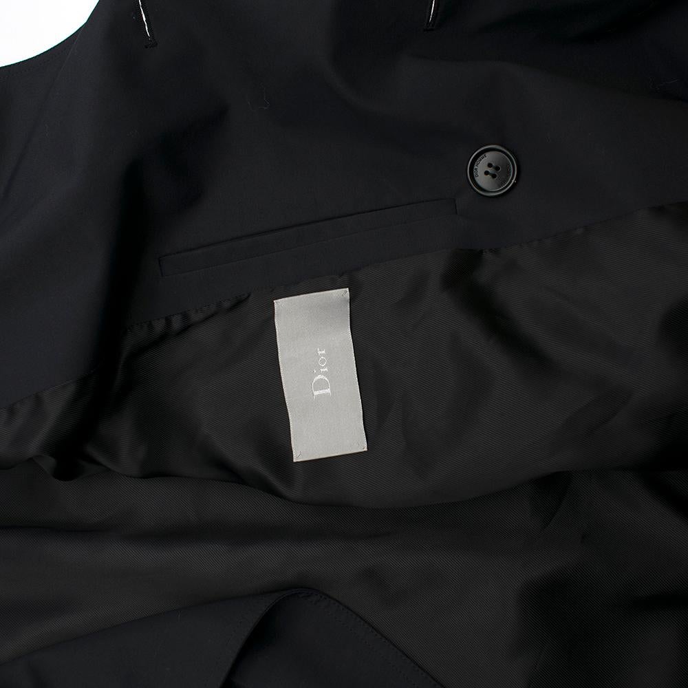 Dior Homme Virgin Wool Black Trench Coat UK 40 For Sale 2