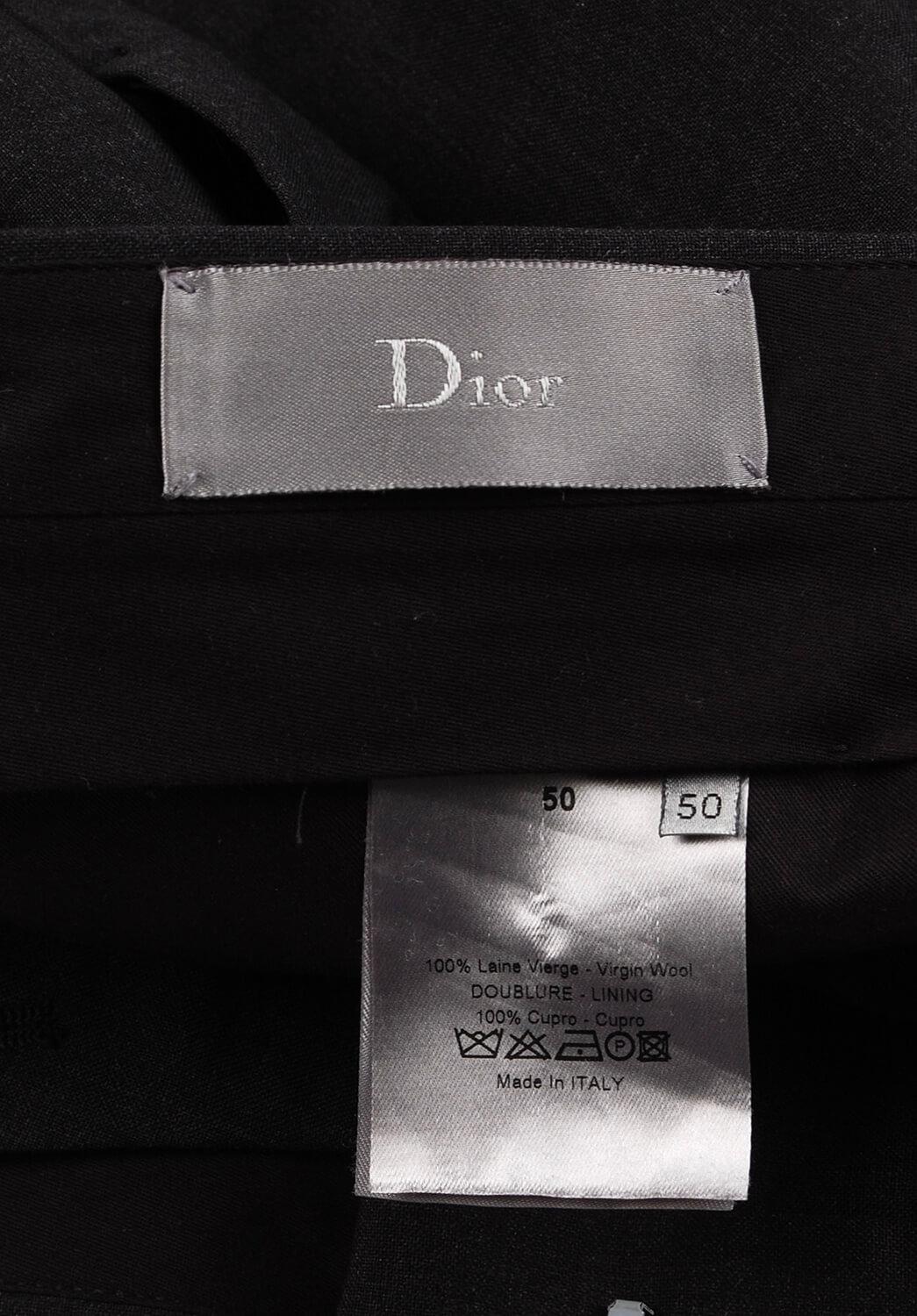 Black Dior Homme Virgin Wool Men Pants Size 50IT (M) For Sale