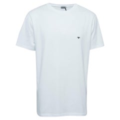 Dior Homme White Bee Embroidered Cotton Crew Neck T-Shirt XL