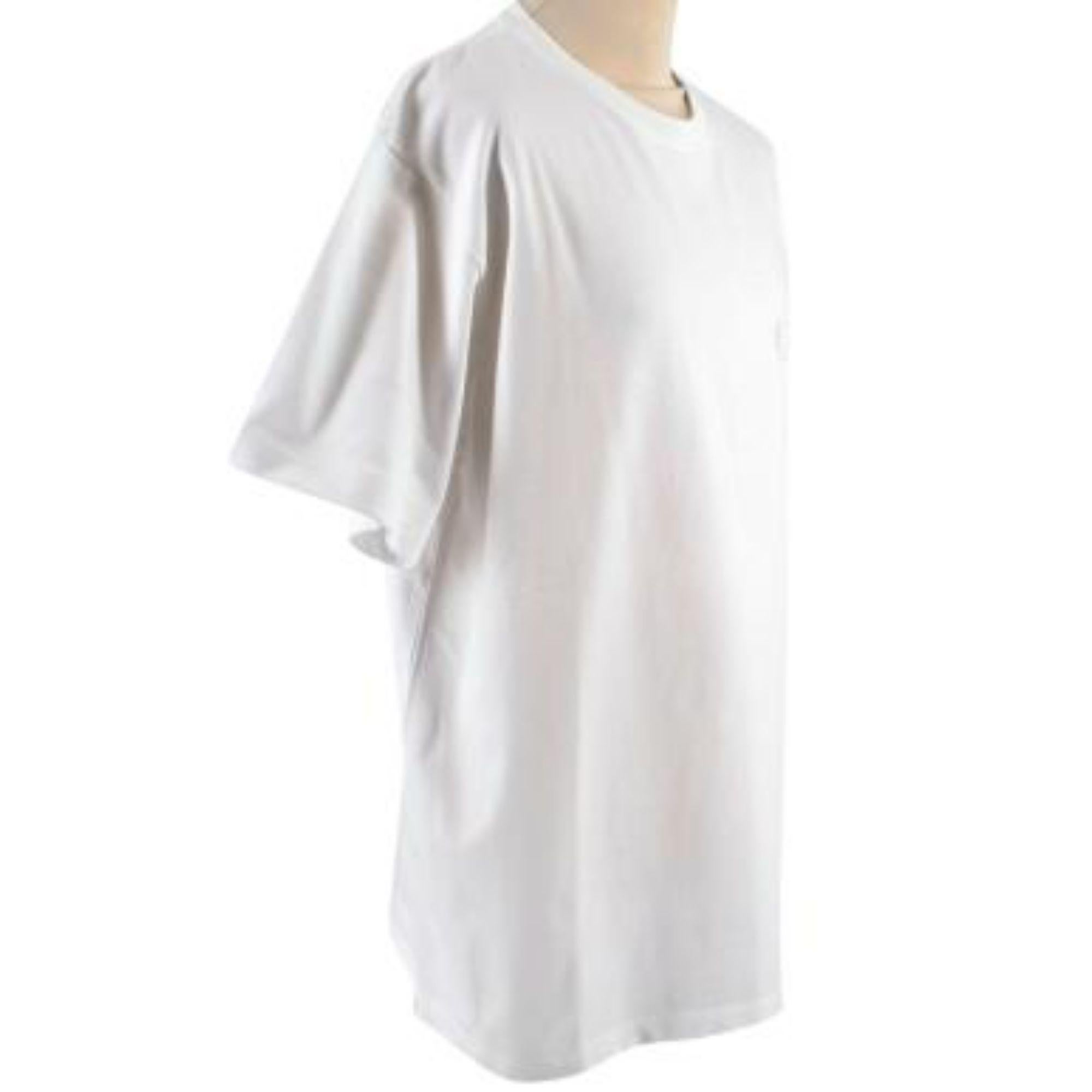 Dior Homme White CD Embroidered Cotton T-shirt In Excellent Condition For Sale In London, GB